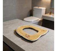 Funda gruesa para asiento de inodoro en forma de U con cremallera continua para una cobertura completa en inodoros estándar, tela de poliéster suave al tacto, diseño lavable (amarillo)
