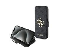 Funda De Metal Con Logo Guess Para Iphone 15 Pro 6.1" Gris - GUBKP15L4GMGGR