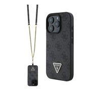 Funda Guess 4G Rhinestone con correa - iPhone 16 Pro, Negro