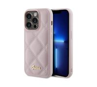 Funda Guess acolchada con logotipo metálico rosa - iPhone 15 Pro
