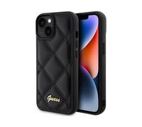 Funda Guess Acolchada Metal Logo Negro - iPhone 15