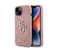 Funda Guess Big 4G Fixed Glitter TPU Rosa - iPhone 15 Plus & 14 Plus