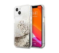 Funda Guess Big 4G Logo Oro Brillo Líquido Transparente - iPhone 13 Mini