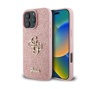 Funda Guess con logo metálico y purpurina iPhone 16 Pro - Rosa