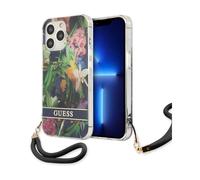 Funda Guess Flower Cord Crossbody, Azul - iPhone 13 Pro