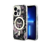 Funda Guess Flower MagSafe Negra - iPhone 14 Pro