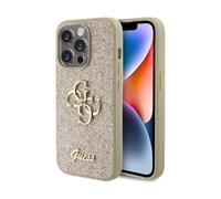Funda Guess Glitter Script Big 4G Dorada - iPhone 15 Pro