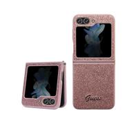 Guess GUHCZF5HGGSHP F731 Funda para Z Flip5 Rosa Hardcase Glitter Script