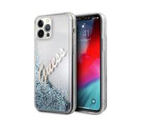 Funda Guess Glitter Vintage Script, Azul - iPhone 12 Pro Max