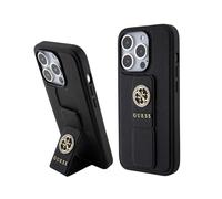Funda Guess Grip Stand 4G Saffiano Strass Logo Negra - iPhone 15 Pro Max