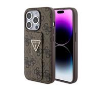Funda Guess Grip Stand 4G Triangle Rhinestone Logo Marrón - iPhone 15 Pro Max