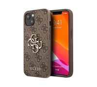 Guess Hardcase 4G Big Logo De Metal Marrón Para IPhone 13 6,1"