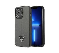 Funda Guess GUHCP14XPSATLG Saffiano Triángulo Logo Plata - iPhone 14 Pro Max