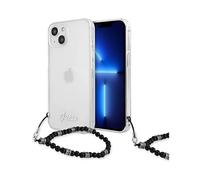 Funda Guess iPhone 13 Mini, Transparente - Correa Perla Negra