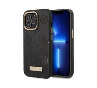 Funda Guess iPhone 13 Pro, Negra - Placa con logotipo Peony MagSafe