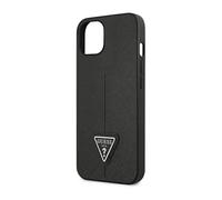 Funda Guess iPhone 14 GUHCP14SPSATLG, Plata - Logotipo Triángulo Saffiano