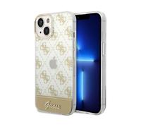 Funda Guess iPhone 14 Plus, Dorada - 4G Stripe Script Logo