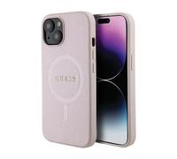 Funda Guess iPhone 15 Plus, Rosa - Saffiano MagSafe