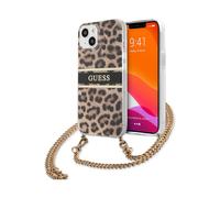 Guess GUHCP13SKBCLE - Funda para iPhone 13 Mini de 5,4", diseño de Piel de Leopardo, Color Dorado