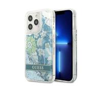 Funda Guess Liquid Glitter Flower Azul Verde - iPhone 13 Pro