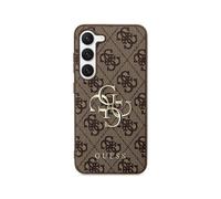 Guess - Carcasa rígida para Samsung Galaxy S24 (4G, con Logotipo de Metal Grande GUHCS24S4GMGBR, para Samsung Galaxy S24), Color marrón