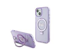 Funda Guess Ring Stand Script Glitter MagSafe Purple - iPhone 15 Plus