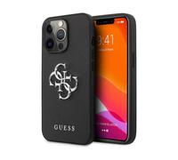 Funda Guess Saffiano 4G Big Silver Logo Negra - iPhone 13 Pro