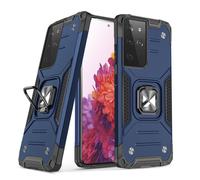 Funda híbrida reforzada con soporte magnético para Samsung Galaxy S22 Ultra Ring Armor - azul