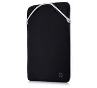 HP Funda Protectora Reversible para Portátil de hasta 15,6" - (Tela de Neopreno, Cierre Esquinero Sin Cremallera), Color Plateada y Negro