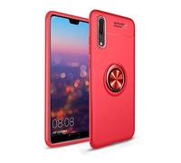 Funda Huawei P20, CHcase 360 Grados Giratorio Ring Grip [Soporte Kickstand] Slim Soft Case Cover Carcasa Protectora de TPU con Soporte Magnetic Car Mount Function para Huawei P20 -Rojo