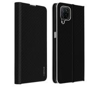 Funda Huawei P40 Lite Tarjetero y F. Soporte Efecto Carbono - Negro