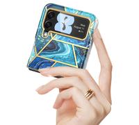 Funda i-Blason Cosmo Series para Samsung Galaxy Z Flip 3 5G (2021), funda protectora delgada y elegante sin protector de pantalla incorporado (oc?ano)