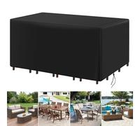 Funda impermeable 420D para muebles de patio, 210 x 130 x 70 cm, rectangular, resistente a la lluvia y la nieve, para sofá, mesa y silla, resistente al viento