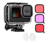 Funda impermeable de 45 m para Go Pro Hero 13 Black/Hero 12 Black/Hero11 Black/Hero10 Black/Hero9 Black, carcasa protectora de buceo subacuático con accesorios para cámara de acción negra