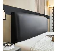 Funda Impermeable De Cuero Sintético para Cabecero De Cama: Elegante Protector Antipolvo para Camas Queen, King Y Full. Funda Elegante para Renovar La Decoración De Tu Black Full:120cm(47.24inch)