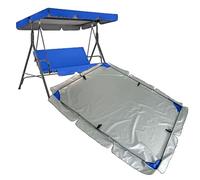 Funda impermeable de repuesto para columpio de porche de 3 plazas, tela Oxford 210D, parte superior deslizante para hamaca de exterior (azul real, 75 x 52 pulgadas) para silla columpio de jardín