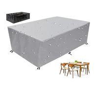 Funda impermeable grande de piel para patio al aire libre, protección para sofá, mesa y silla, color plateado, 220 x 160 x 110 cm, funda a prueba de jardín y cocina