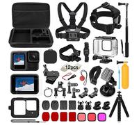 Funda impermeable negra para GoPro Hero 13, correa para el pecho, protector de pantalla de vidrio templado con selfie