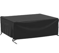 Funda impermeable negra para muebles de patio, tela Oxford 600D, anti-UV y resistente al viento, 205 x 325 x 90 cm, protector de piel para exteriores para uso en jardín