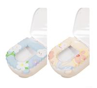 Funda impermeable para asiento de inodoro de EVA con base antideslizante, diseño de conejo acolchado suave para asientos estándar en forma de O/U/V, almohadilla higiénica fácil de limpiar (37 x 40 cm