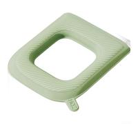 Funda impermeable para asiento de inodoro de EVA para inodoros cuadrados con diseño de base estabilizada y cobertura completa para uso diario (verde)