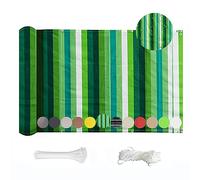 Funda impermeable para balcón, 80 x 400 cm, resistente a los rayos UV, duradera, protección al aire libre, toldo a rayas verdes y blancas, para balcones, vallas y terrazas, resistente a la intemperie