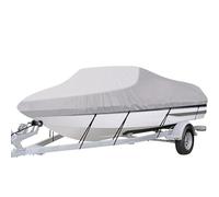 Funda Impermeable para Barca, Cubierta Protectora UV y Antilluvia para Barco V-Type 14-16FT, Hecha de Tela Oxford 600D Gris, Resistente al Agua y Rayos UV para Exteriores