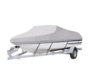 Funda Impermeable para Barca, Cubierta Protectora UV y Antilluvia para Barco V-Type 14-16FT, Hecha de Tela Oxford 600D Gris, Resistente al Agua y Rayos UV para Exteriores