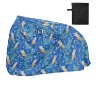 Funda impermeable para bicicleta de corcho real, color azul, con agujeros de bloqueo, resistente a los rayos UV, para interiores y exteriores, se adapta a la mayoría de accesorios para bicicletas