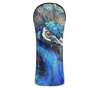 Funda impermeable para cabeza de palo de golf con diseño de pavo real azul con etiquetas intercambiables para conductor/madera de Fairway/cubierta híbrida para carro de golf