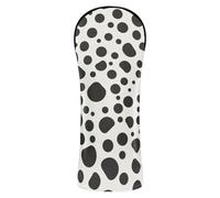 Funda impermeable para cabeza de palo de golf, diseño de lunares negros sobre fondo blanco, con etiquetas de números para conductor/madera de Fairway/híbrido