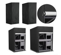 Funda impermeable para casa de gato de tela Oxford 420D con panel frontal enrollable y fijación segura para protección contra la lluvia y el viento (191 x 107 x 191 cm)