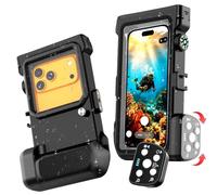 Funda impermeable para esnórquel, carcasa subacuática de 15 m con disparador remoto Bluetooth, funda de buceo para iPhone 17, 16, 15, 14, Samsung Galaxy S26 S25, se adapta hasta 7.3 pulgadas (negro)
