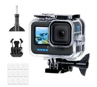Funda impermeable para GoPro Hero 13/12/11/10/9, color negro, carcasa protectora de buceo de 60 m para GoPro 13/12/11/10/9, funda de cámara de acción submarina para GoPro, incluye soporte de